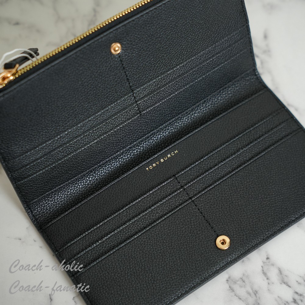 Tory Burch Blake Small Tote Crossbody & Slim Slim Envelope Wallet in Black *SET*