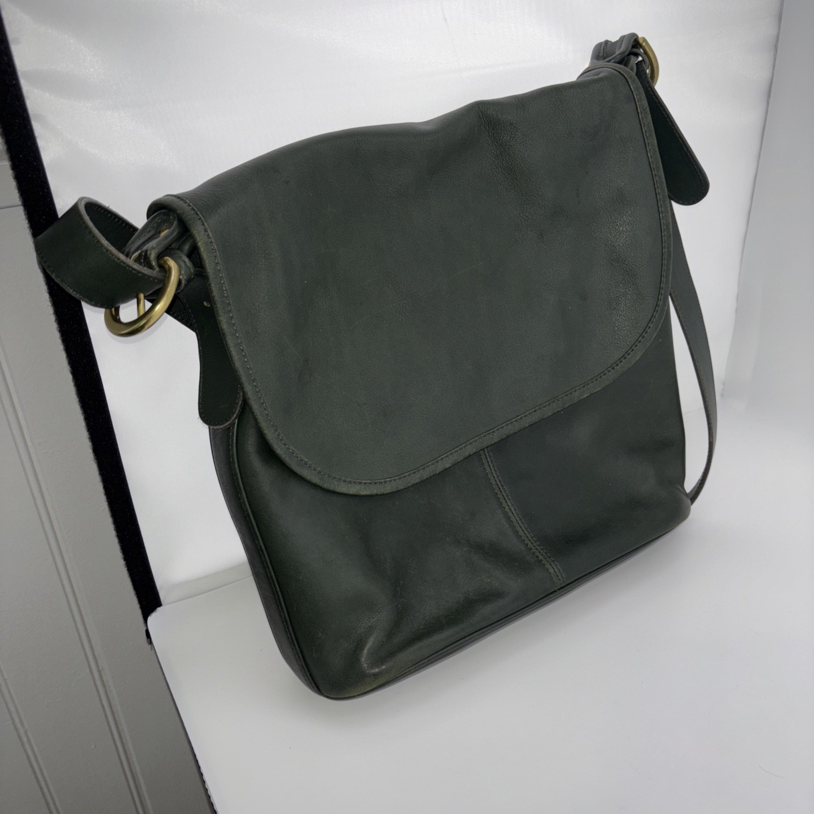 VTG Coach Whitney SoHo 0198-120 Leather 90s Crossbody Purse Bag Soft Rare Green