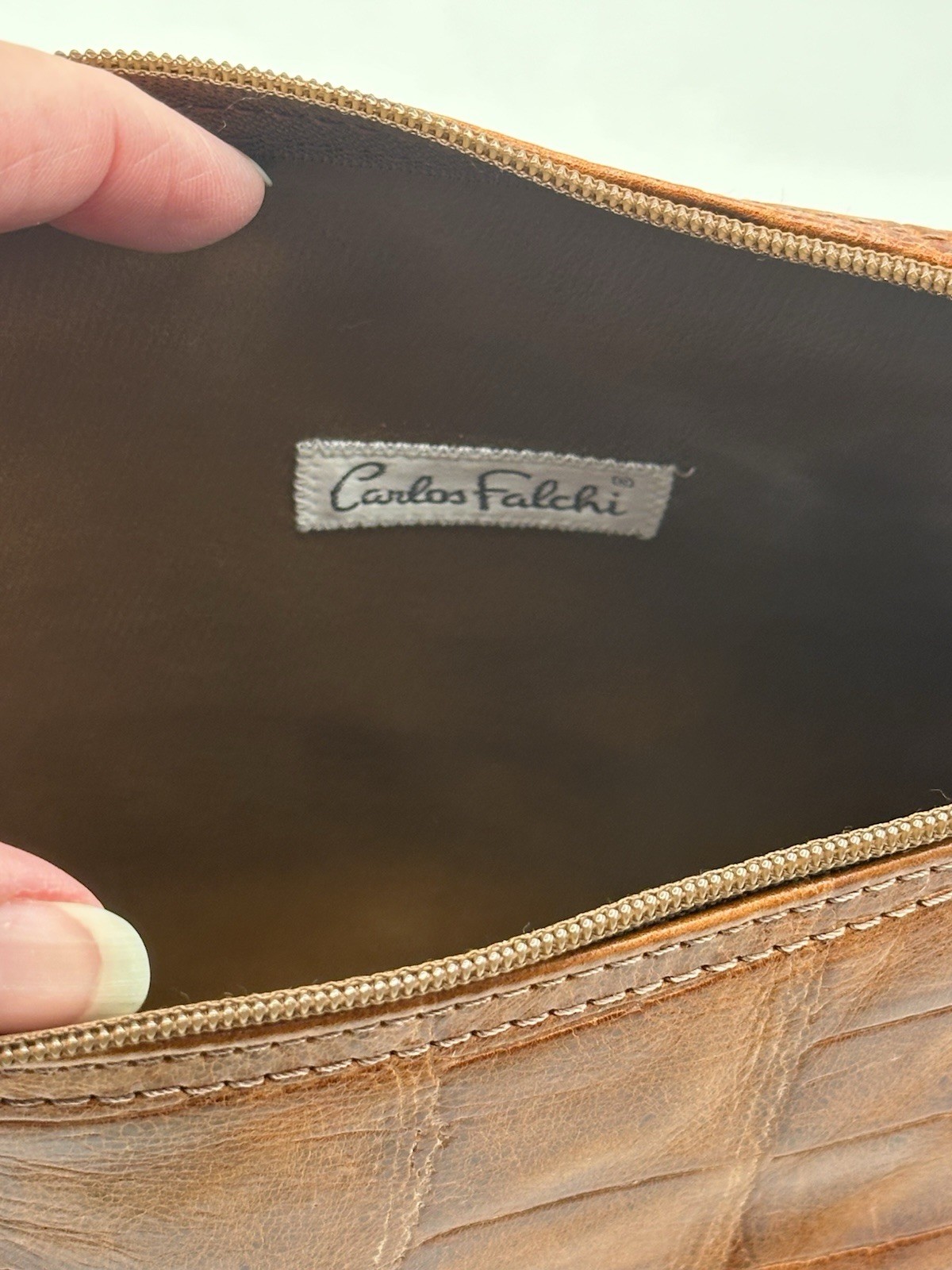 Carlos Falchi Buffalo Leather Purse New With Tag Hand Made In The United States