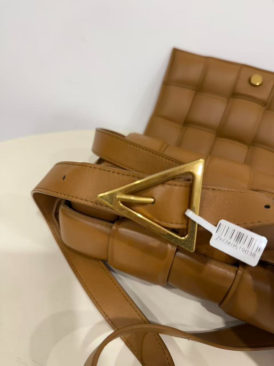 Bottega Veneta Padded Cassette Caramel Intrecciato Nappa Crossbody Bag
