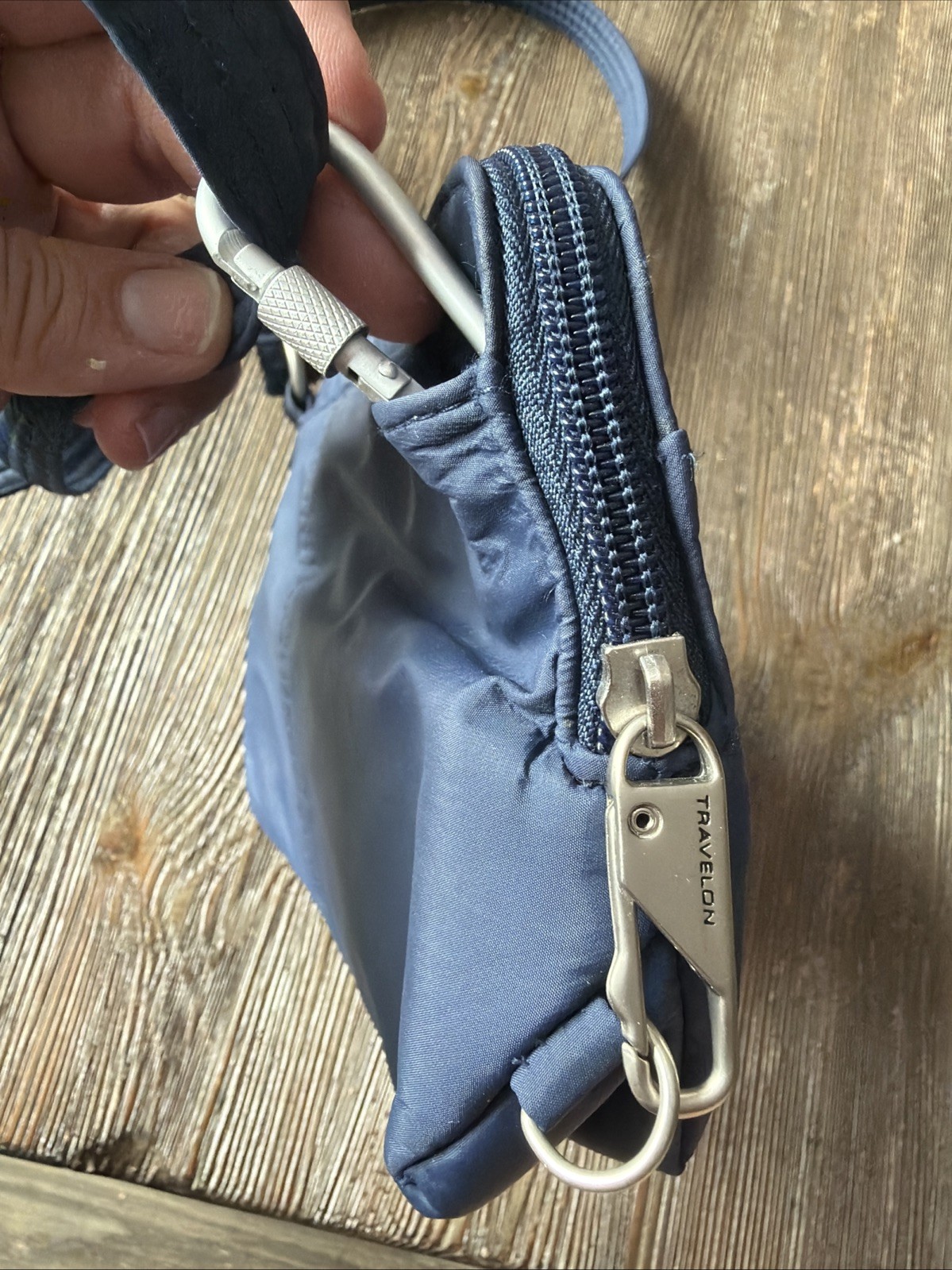 Travelon Sling Bag Crossbody Purse blue Flap Organizer Adjustable fanny pack