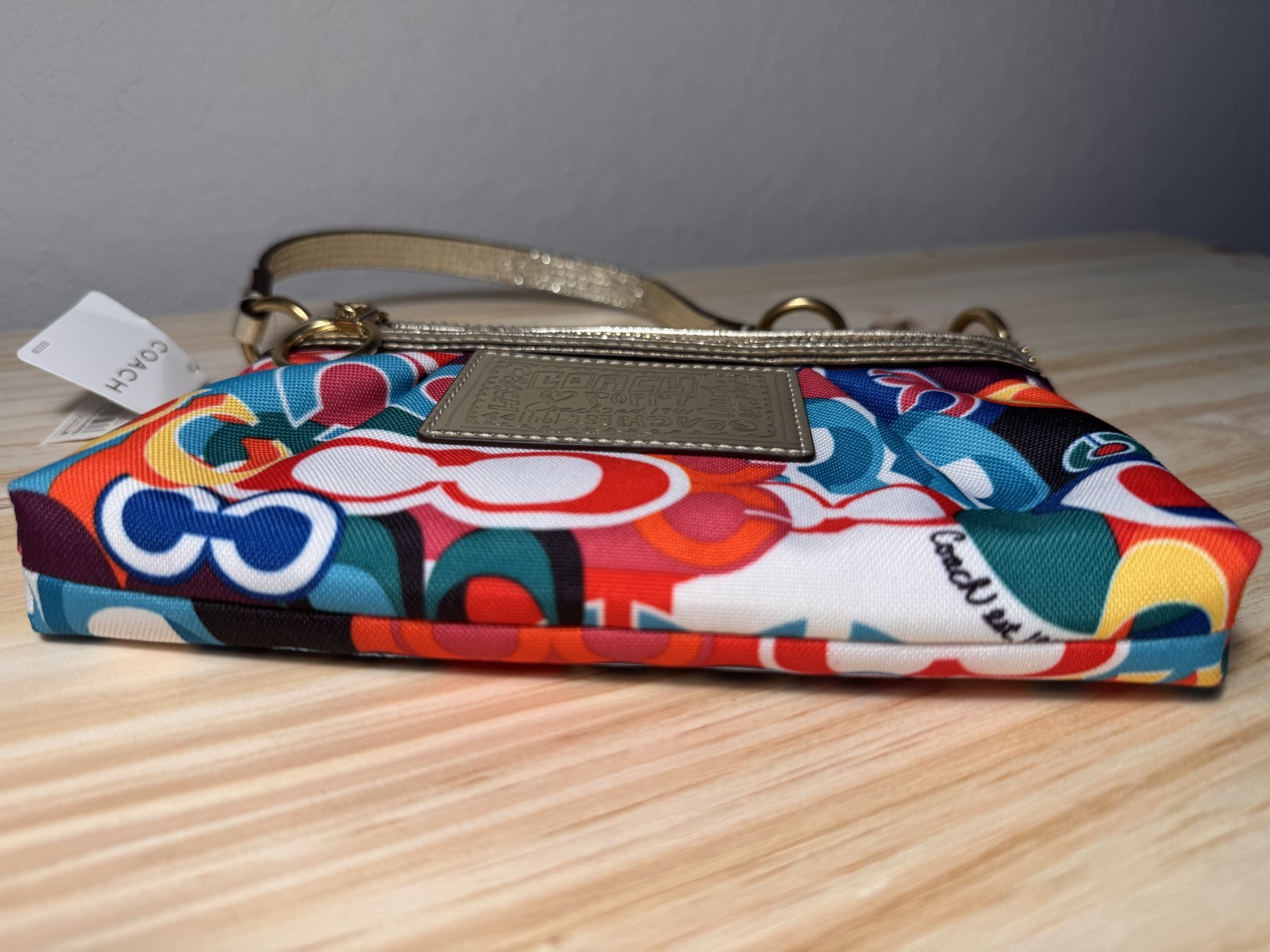 Y2K 2009 Coach Poppy Graffiti Large Pop C Print Wristlet Purse – 42898 – NWT