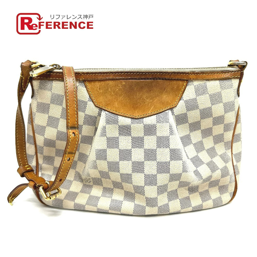 Louis Vuitton N41113 Damier Azur Siracusa Pm Bag Diagonal Shoulder Canvas Ladies