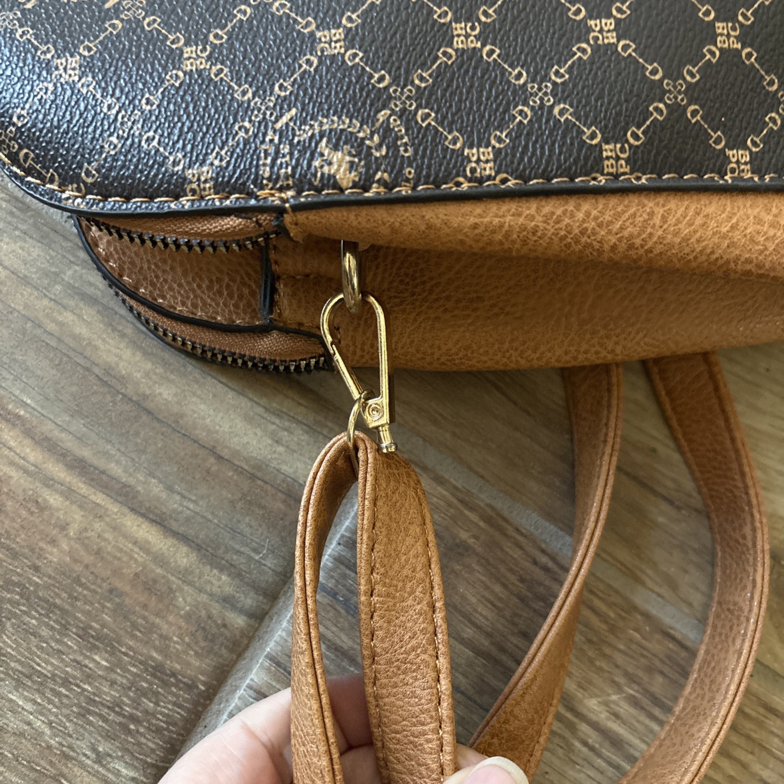 Beverly Hills polo club LARGE purse Browns Horse Player NWOT