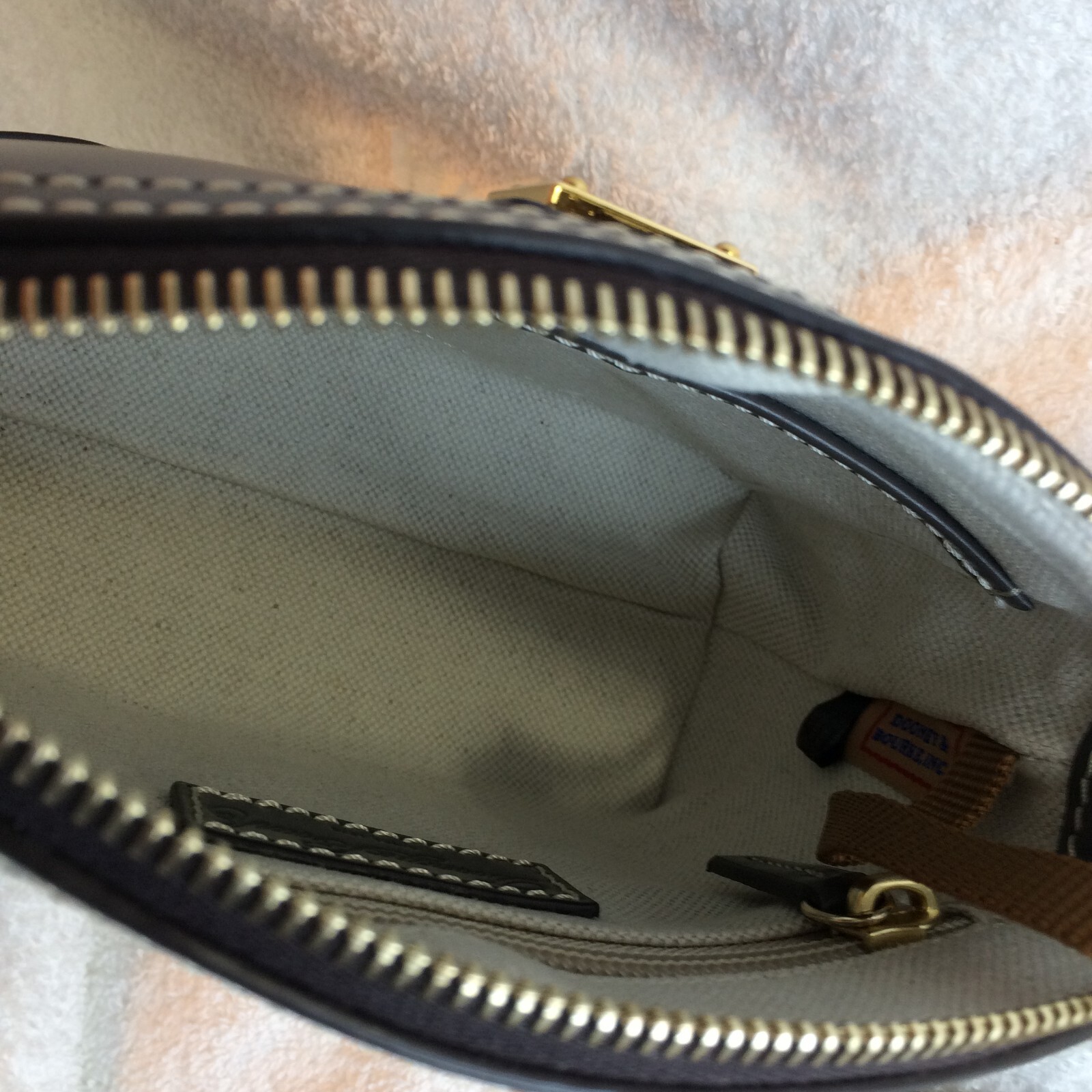 New Dooney & Bourke Steel Gray Leather Mini Domed Crossbody Purse