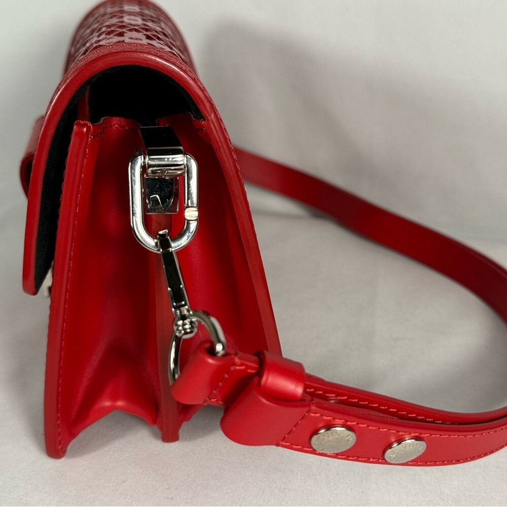 LOUIS VUITTON Mono leather Mesh Dauphine Red Shoulder Bag EUC no callouts