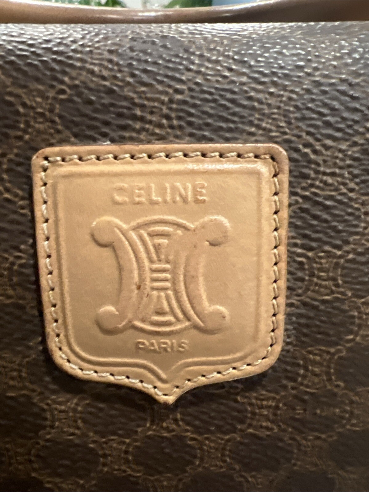 Celine Vintage Macadam Boston Bag Handbag Leather Brown Great Condition