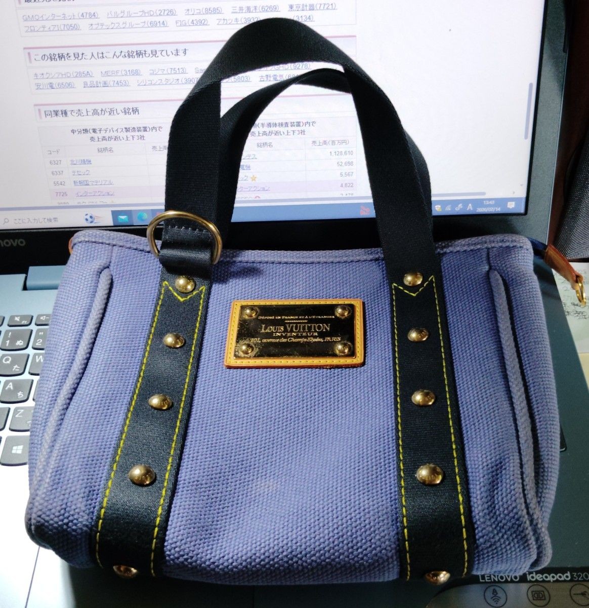LOUIS VUITTON Antigua Cab PM Tote Bag Purple