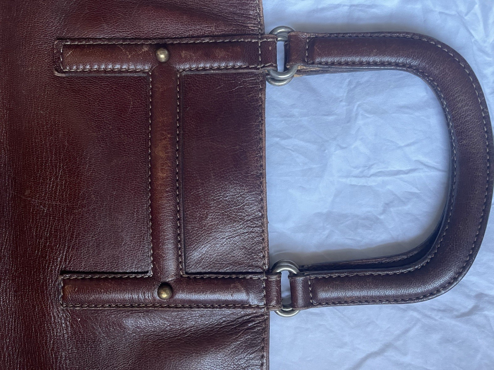Vintage Henry Cuir Barney’s New York Tote Bag Brown