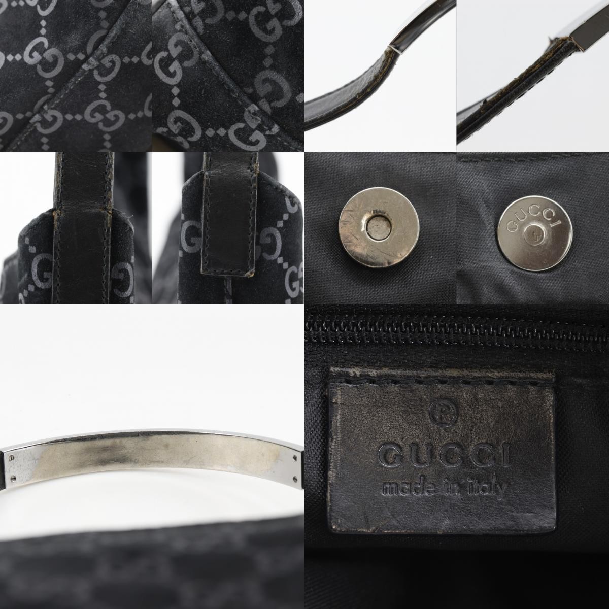 GUCCI GG Shoulder Bag 001.3298 black Suede Women