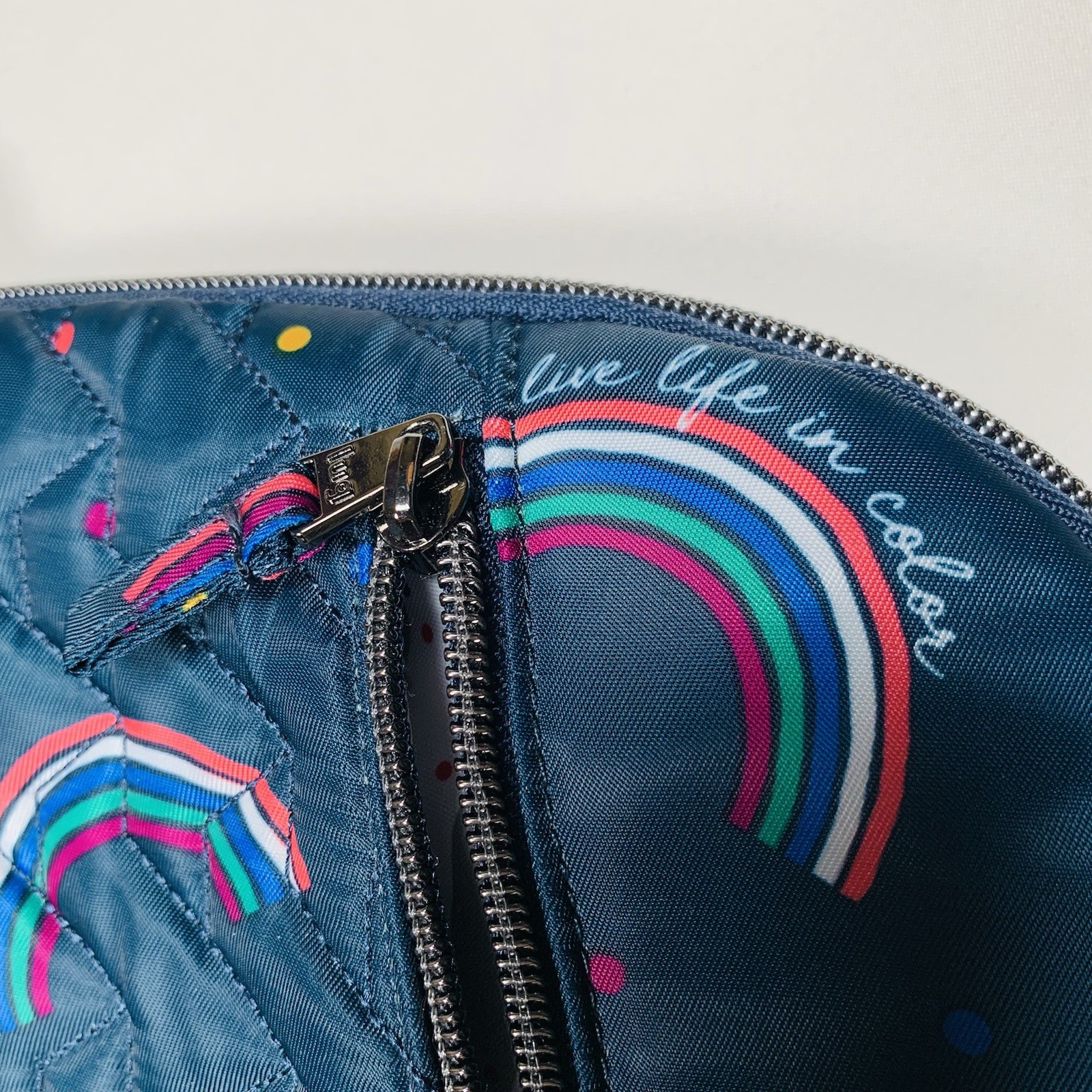 Lug Swivel Convertible Crossbody Shoulder Bag RFID Protection Rainbow ZipPockets