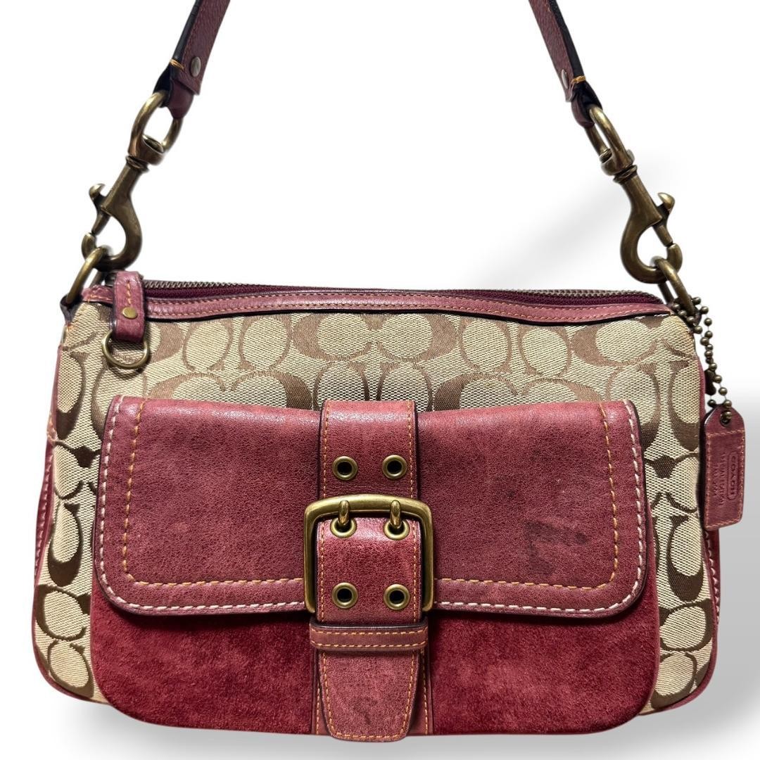 Rare COACH Soho Shoulder Bag One Shoulder Suede Canvas