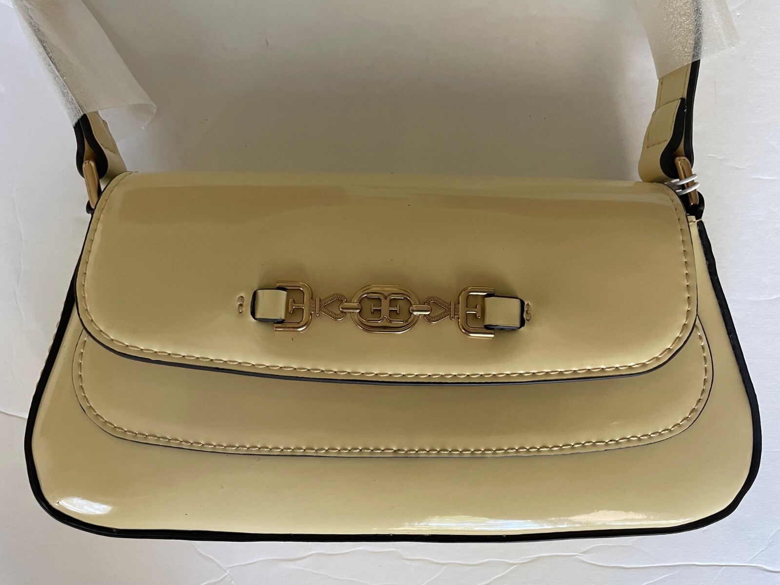 $145. Sam Edelman Loraine Shoulder Bag Patented Yellow Gold