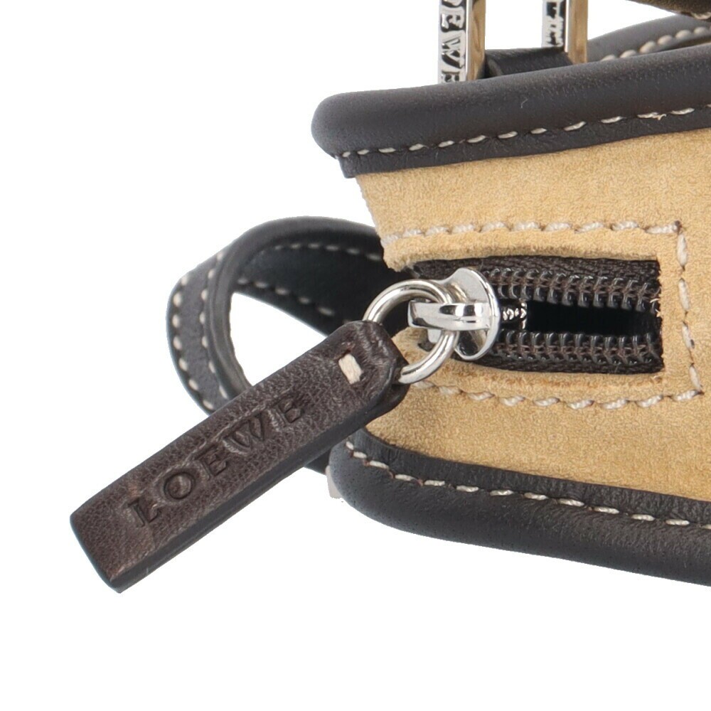 LOEWE Suede Mini Hand Bag Pouch Pochette Amazona Vintage Auth From Japan