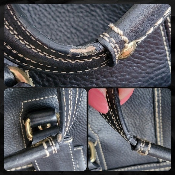 Coach 11085 Miranda Legacy Hamptons Satchel Black Pebbled Leather Bag Y2K