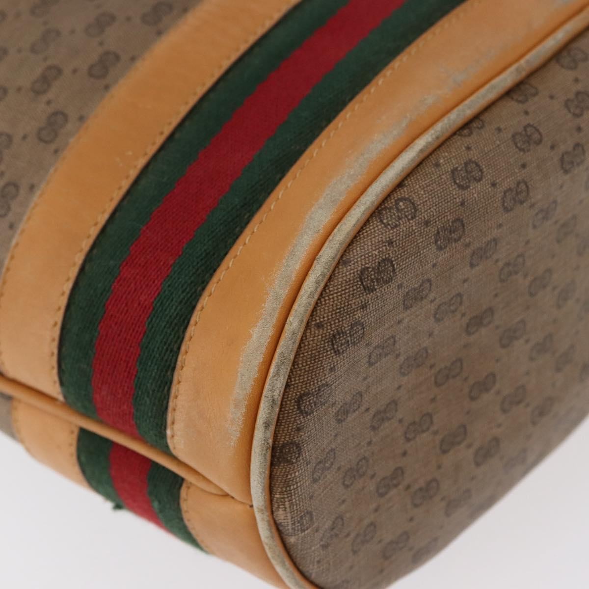 GUCCI Micro GG Supreme Web Sherry Line Bag PVC Beige 001 58 4793 Auth BA10427