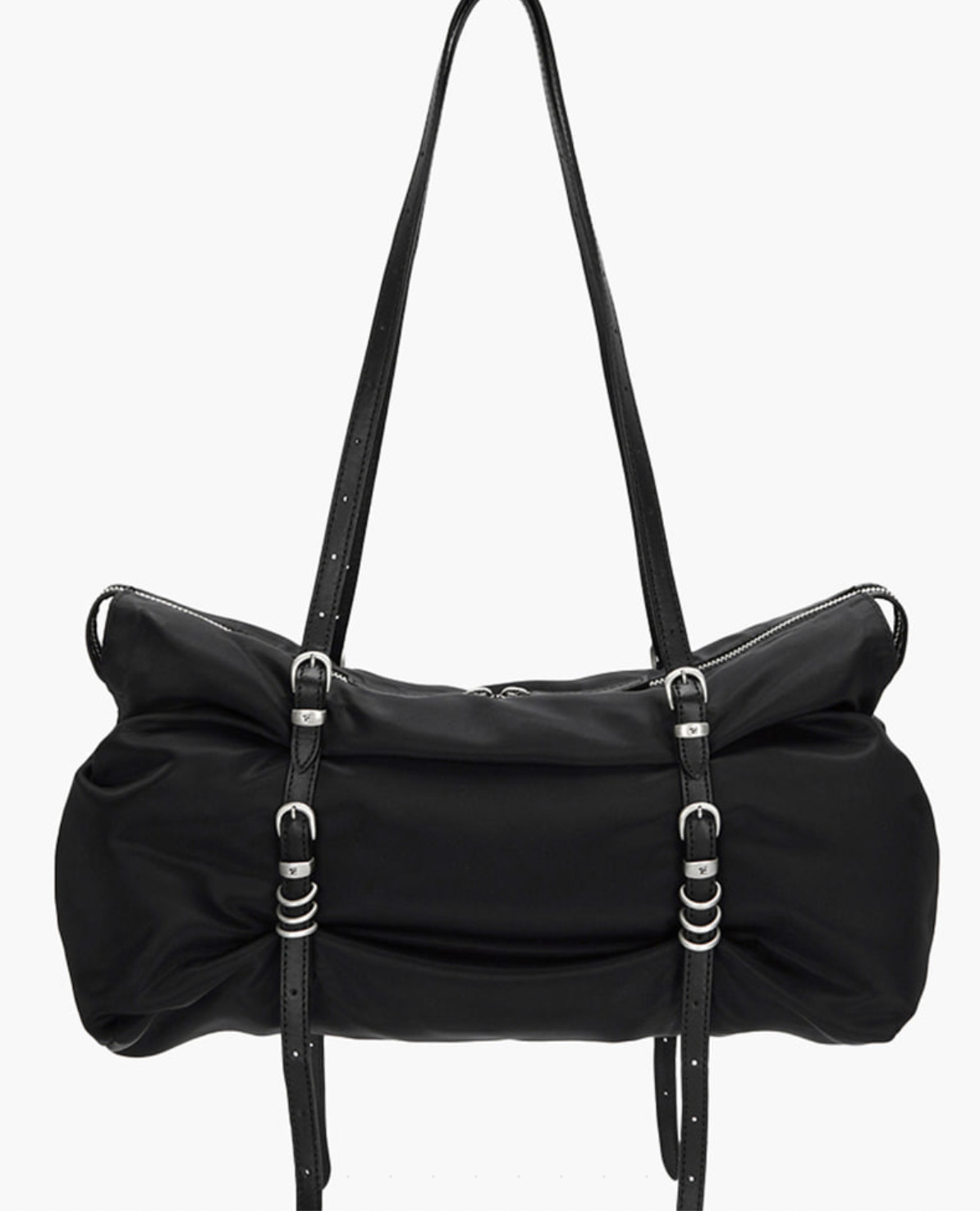 Marge Sherwood Overpacker Black Nylon Leather Shoulder Bag