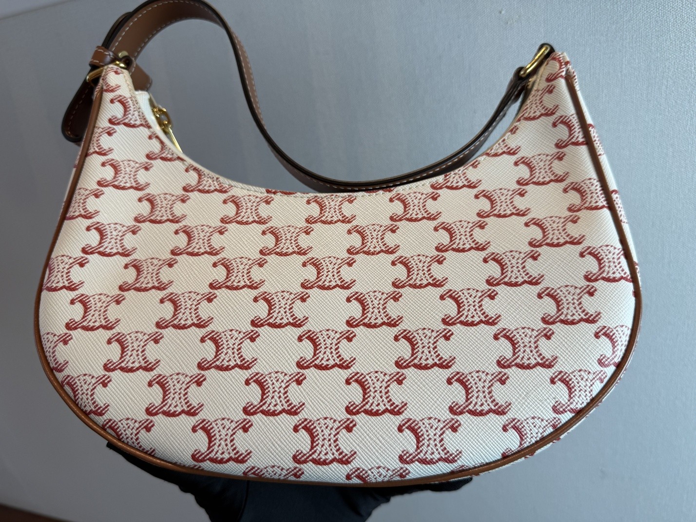 Celine AVA White Canvas Hobo Underarm Bag Versatile Daily Use Duty Paid