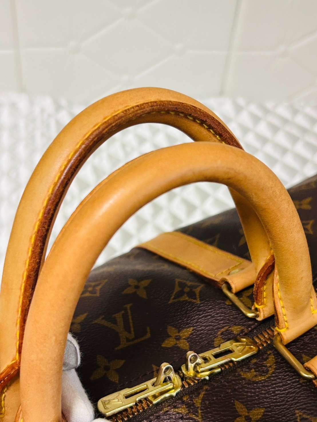 Louis Vuitton Keepall Bandouliere 55 Monogram Canvas Brown Boston Bag M41414 LV