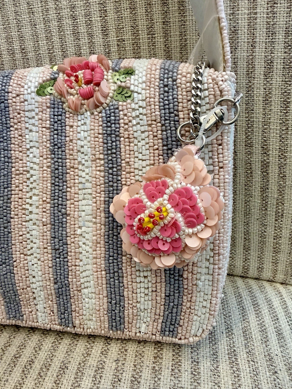 Rare Viral Love Shack Fancy Inspired Floral Beaded Bag,