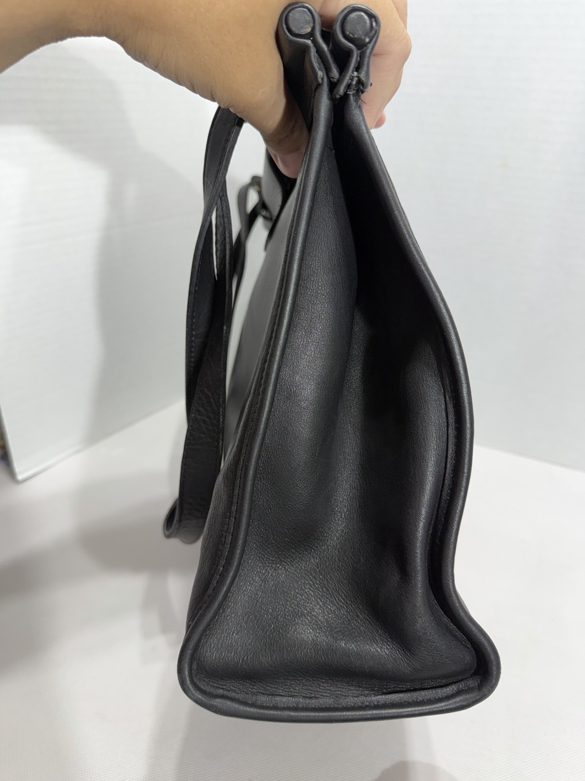 Coach Vintage 90s Black Barclay Leather Tote Bag XL 0703-236 Made In USA