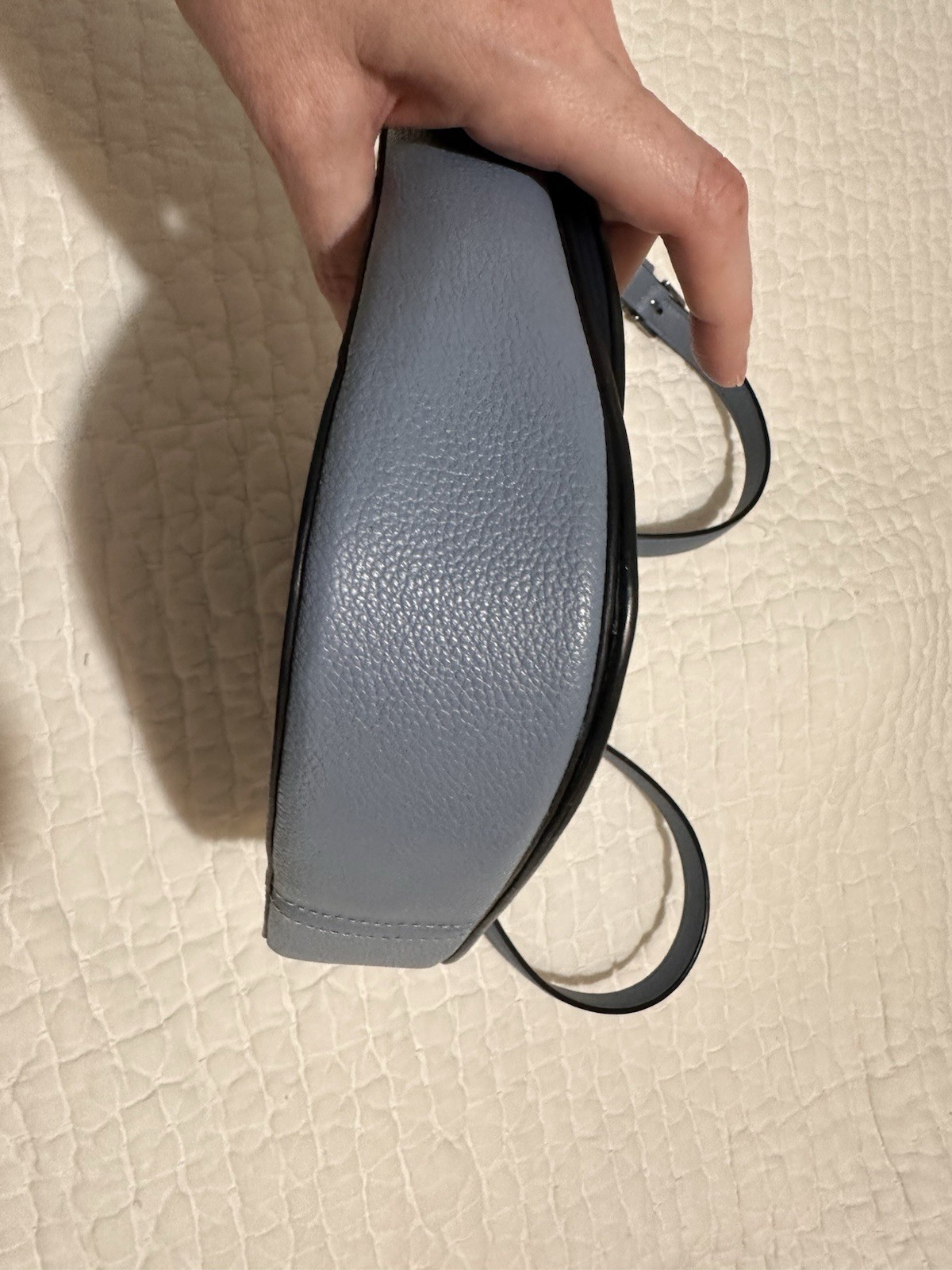 Kate Spade New York Blake Saddle Crossbody Bag Pebbled Leather Blue. HTF