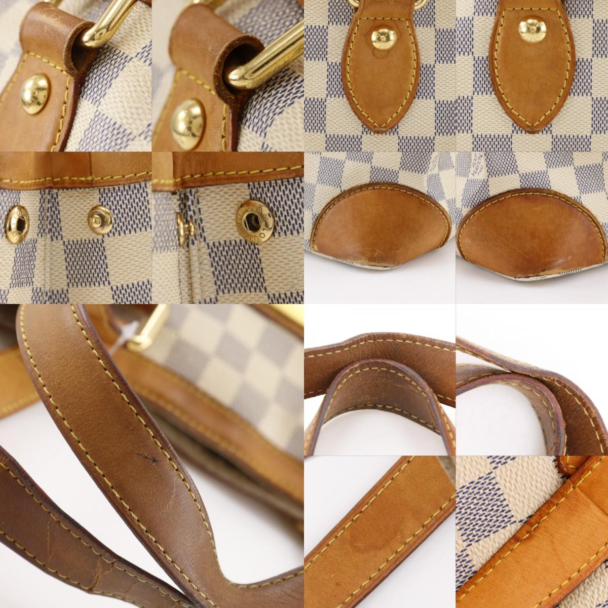 LOUIS VUITTON Hampstead PM Tote Bag N51207 White Damier Azur Canvas Women