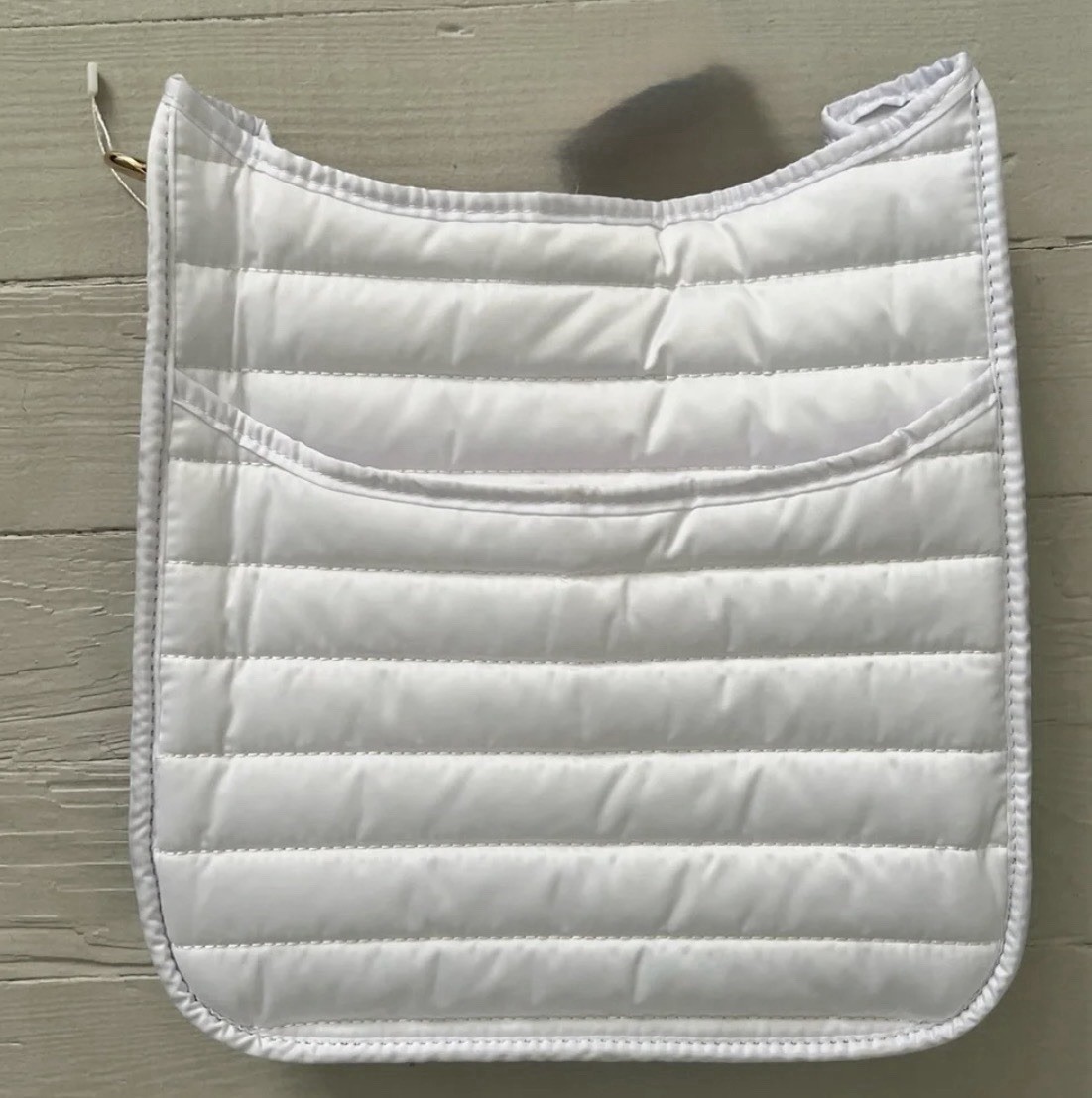 Women’s AhDorned Everly Puffer Crossbody Bag White NWOT (Strap Not Included)