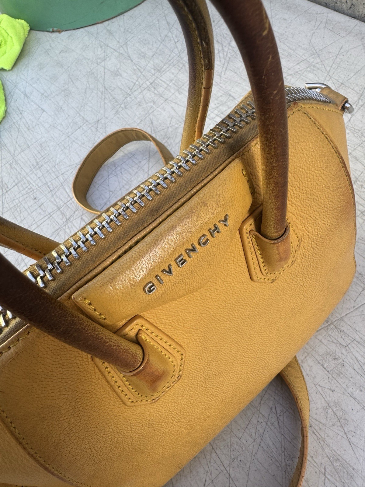 GIVENCHY Antigona Hand Bag 2WAY Shoulder Bag Hand Bag leather Yellow Women USED