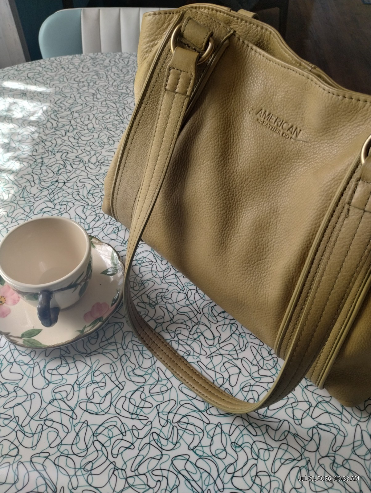 American Leather Co Brand , Gently Used, Casual Bag, Soft moss Green