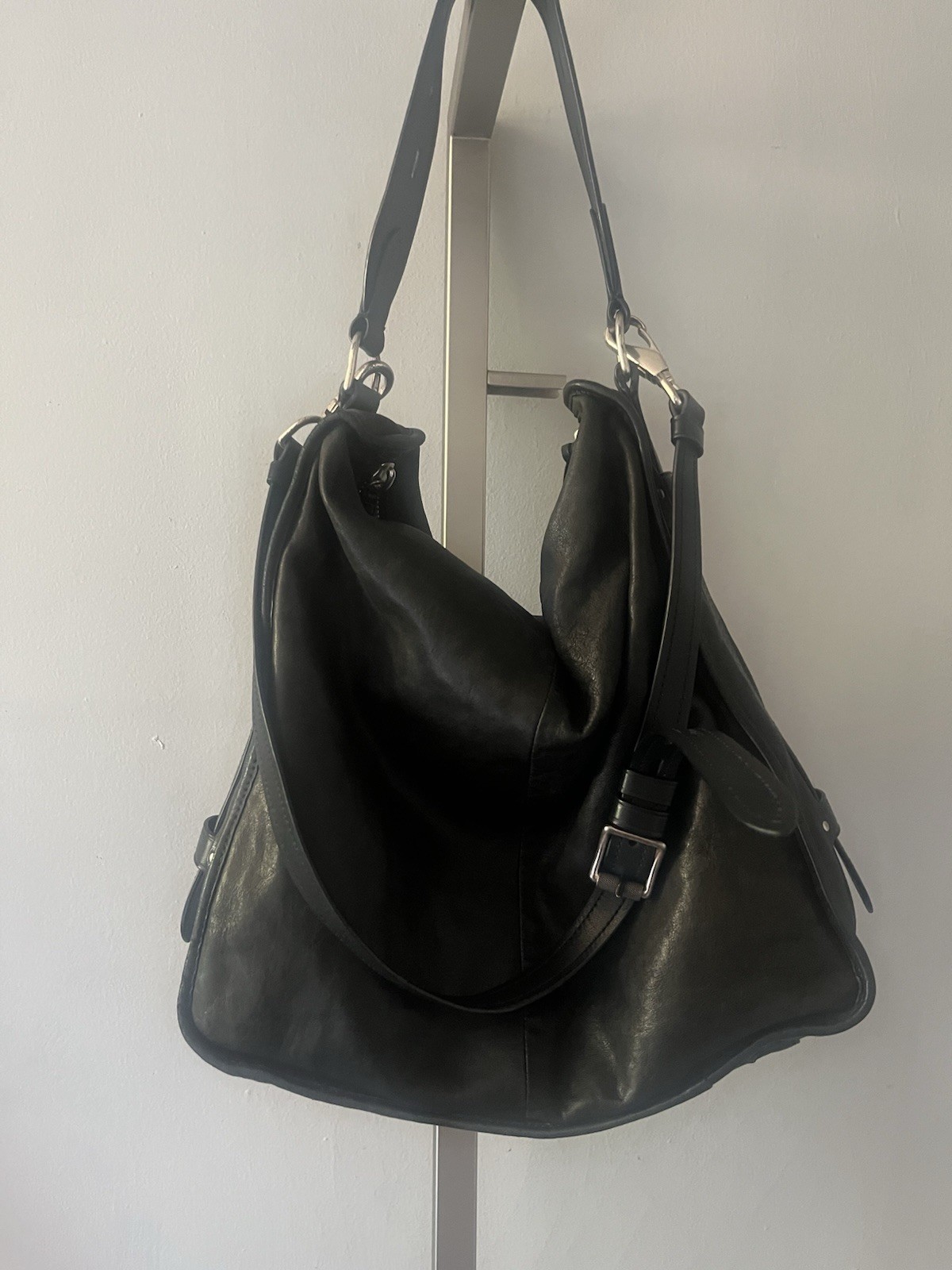 Rag & Bone Leather Bag with Strap In Black