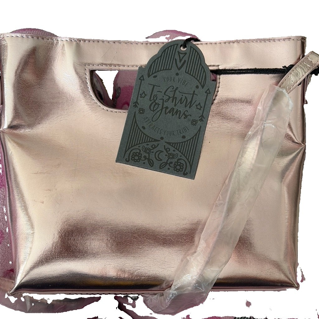 Your Vibe Metallic Rose Quartz￼Purse