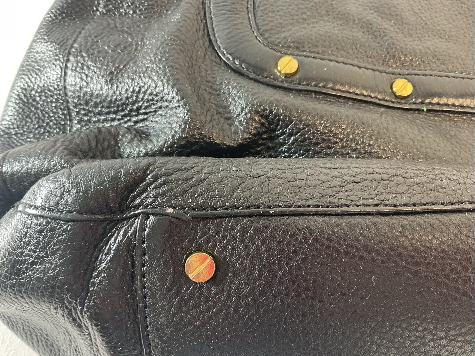 Tory Burch Amanda Hobo Bag Black Pebbled Leather Shoulder Tote LOGO