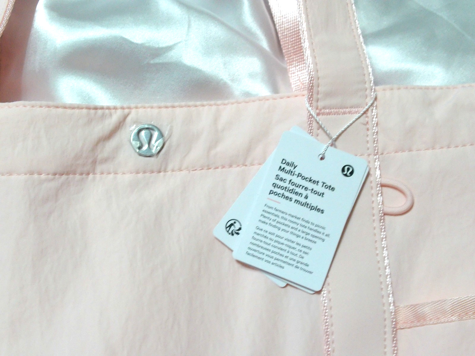 New Lululemon Daily Multi-Pocket Tote Bag 20L – Pink Pearl