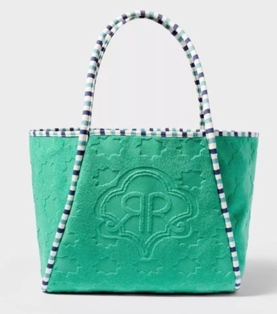 Roller Rabbit x Target – Star Geo Large Terry Beach Tote Bag – Green – NWT