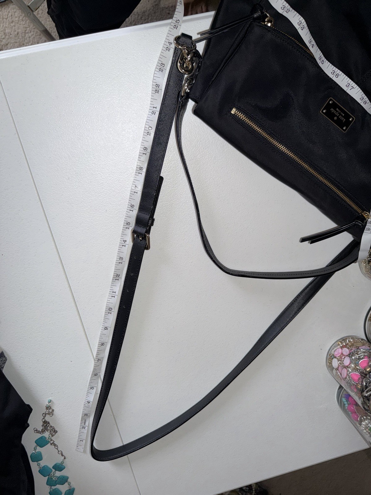 Kate Spade Lyndon Blake Avenue Crossbody Shoulder Bag Black Nylon