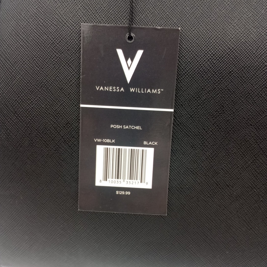 Vanessa Williams Posh Black Satchel Handbag Purse Inc Dust Bag New With Tags
