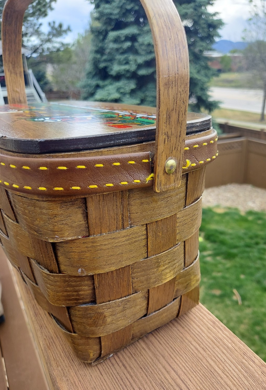 Signed Caro Nan Wood Basket Purse ~ Horse Racing Theme for Hershey Country Club