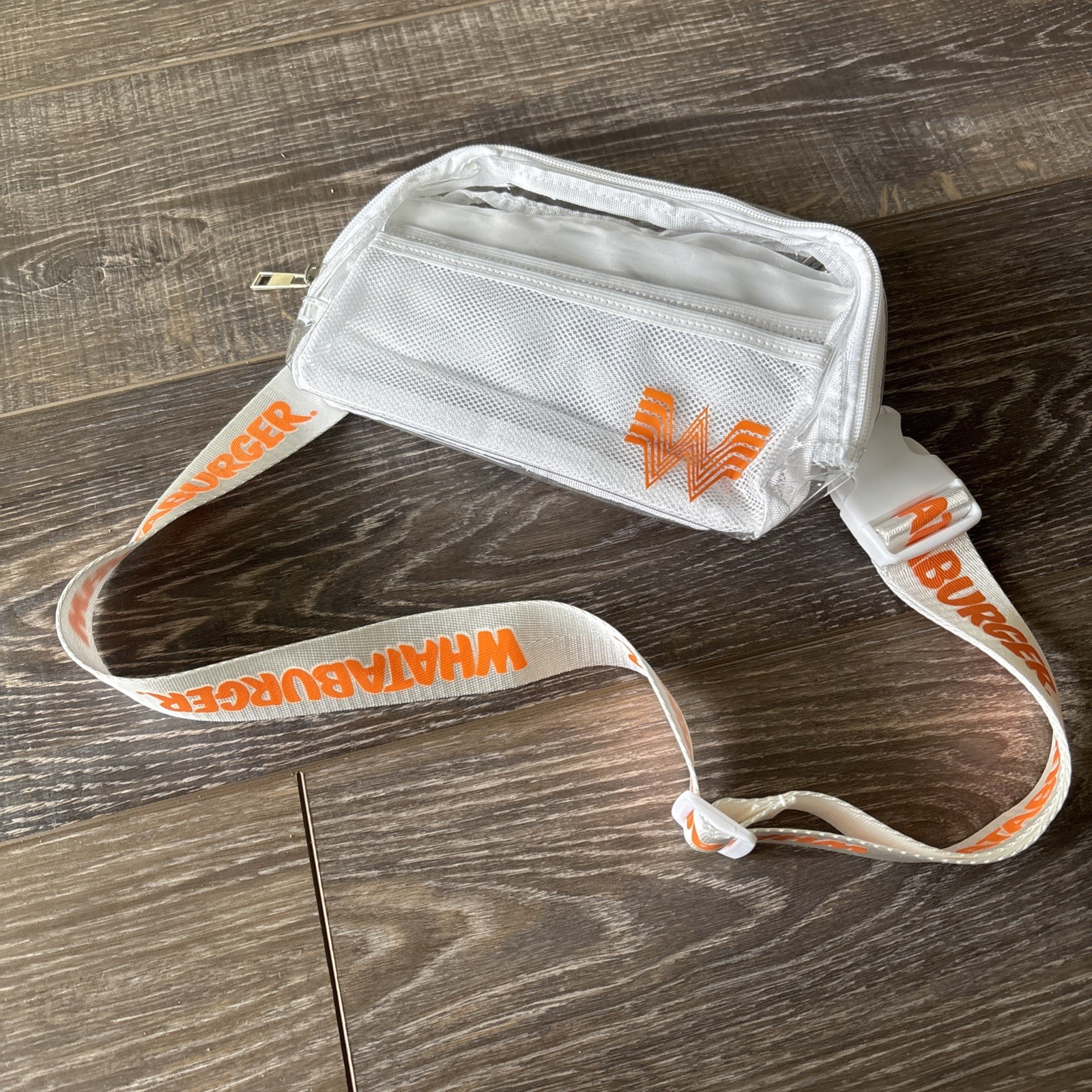 Whataburger Clear Fanny Pack White Orange Strap Collector Item