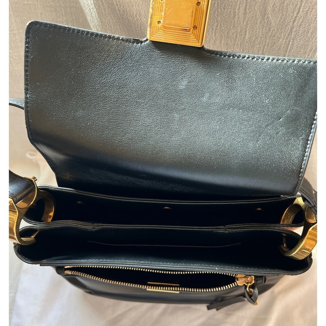 Chloe Leather Handbag Near Mint 29cm 11.4in Minimal Use Slight Shape Distortion