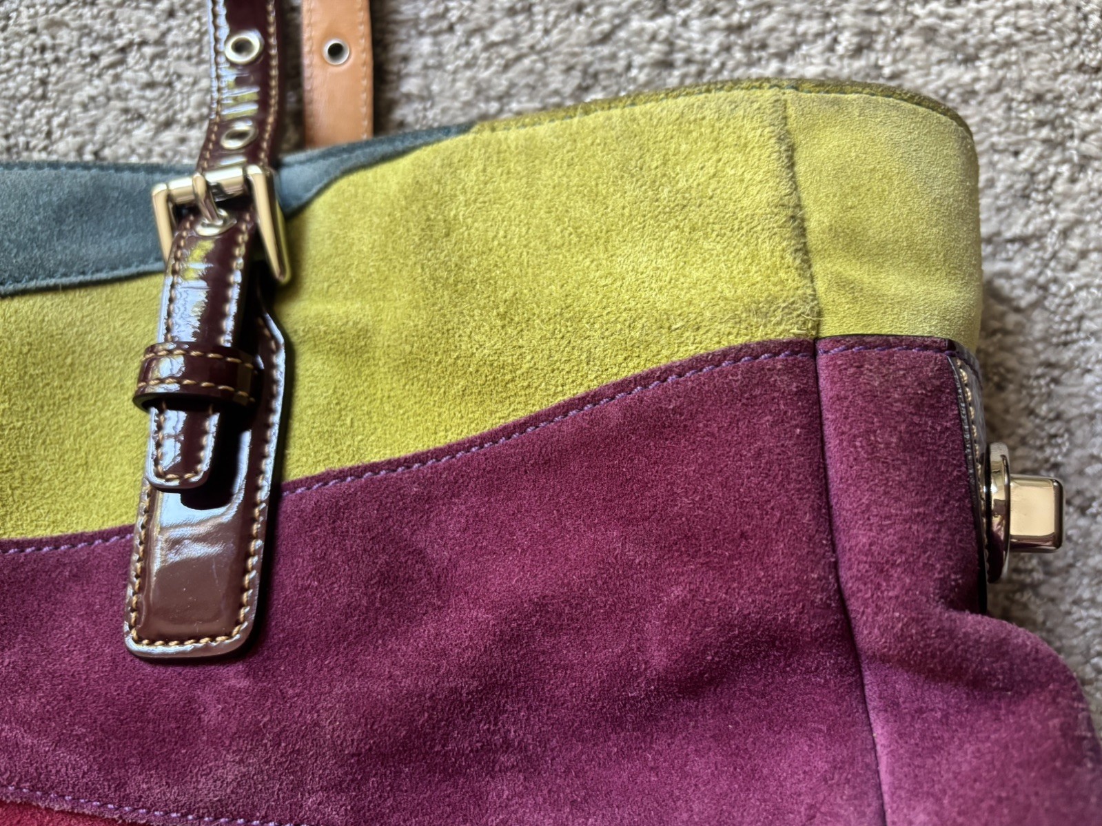 COACH Ltd Edition Wave Design Suede Large Tote + Wristlet & Dustbag