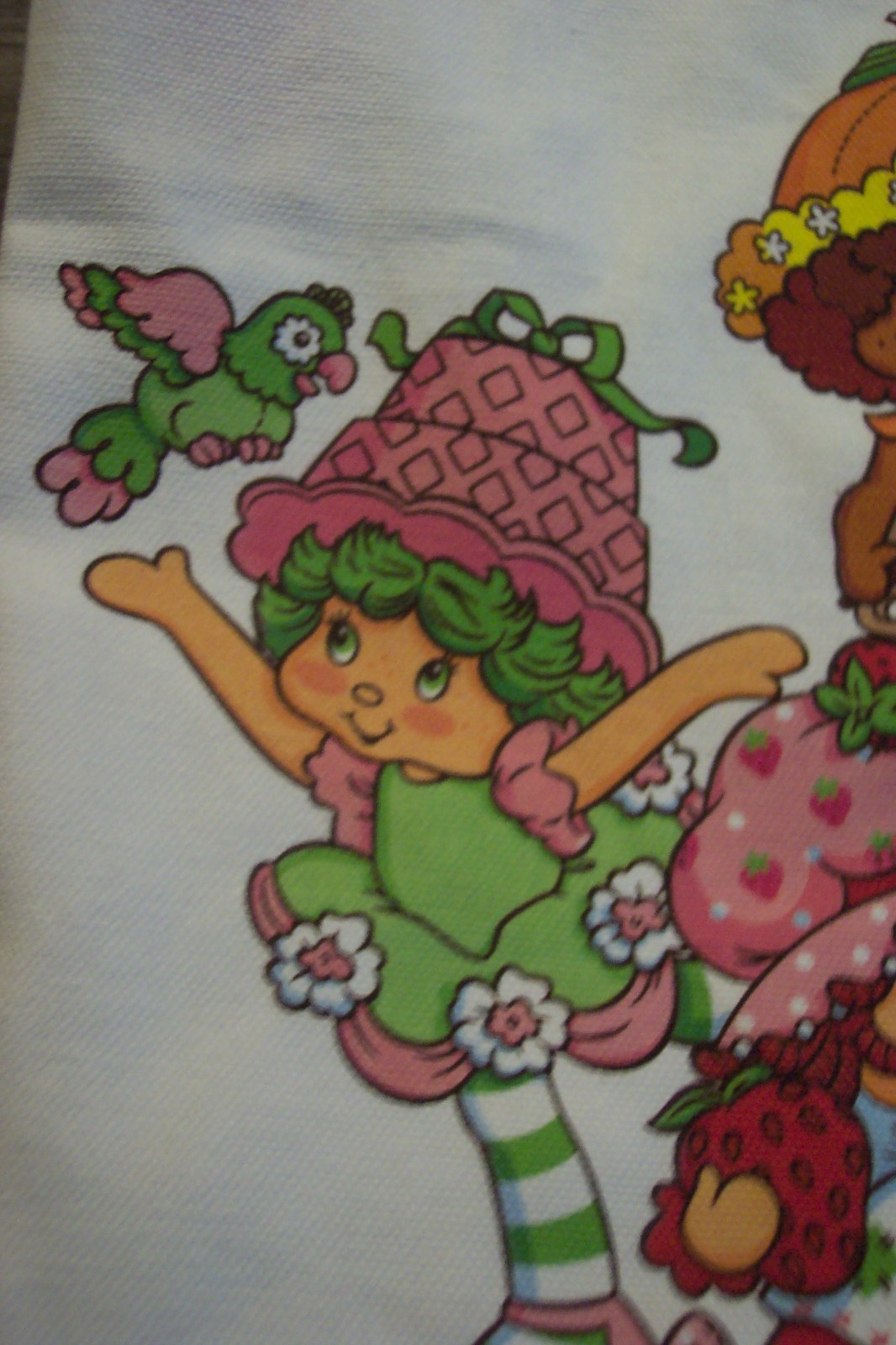 VINTAGE STYLE STRAWBERRY SHORTCAKE BERRY CUTE 14″ x 14″ FABRIC TOTE BAG NEW