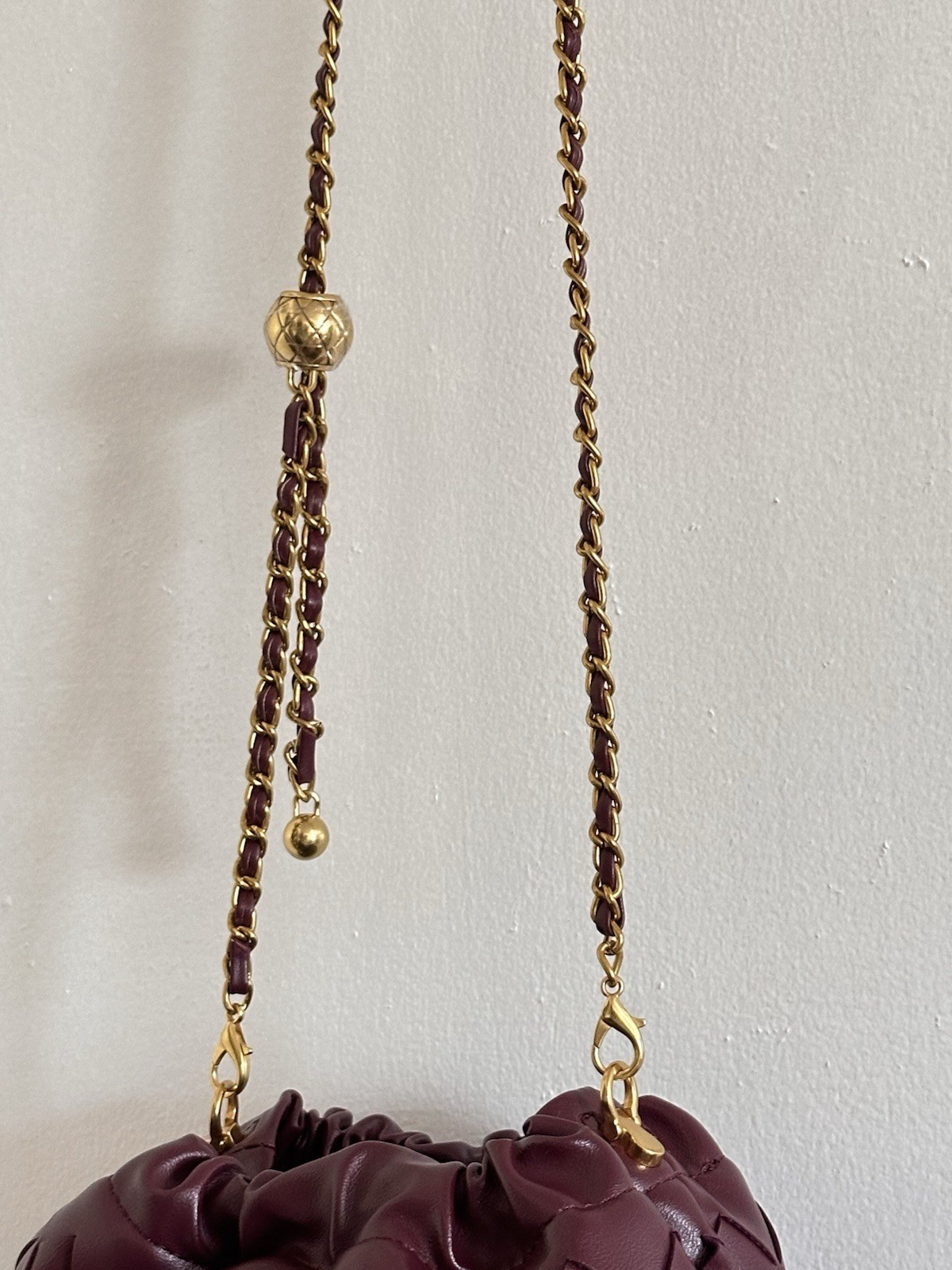 Verano Hill Woven Leather Handbag Burgundy Crossbody Chain BRAND NEW WITH TAGS