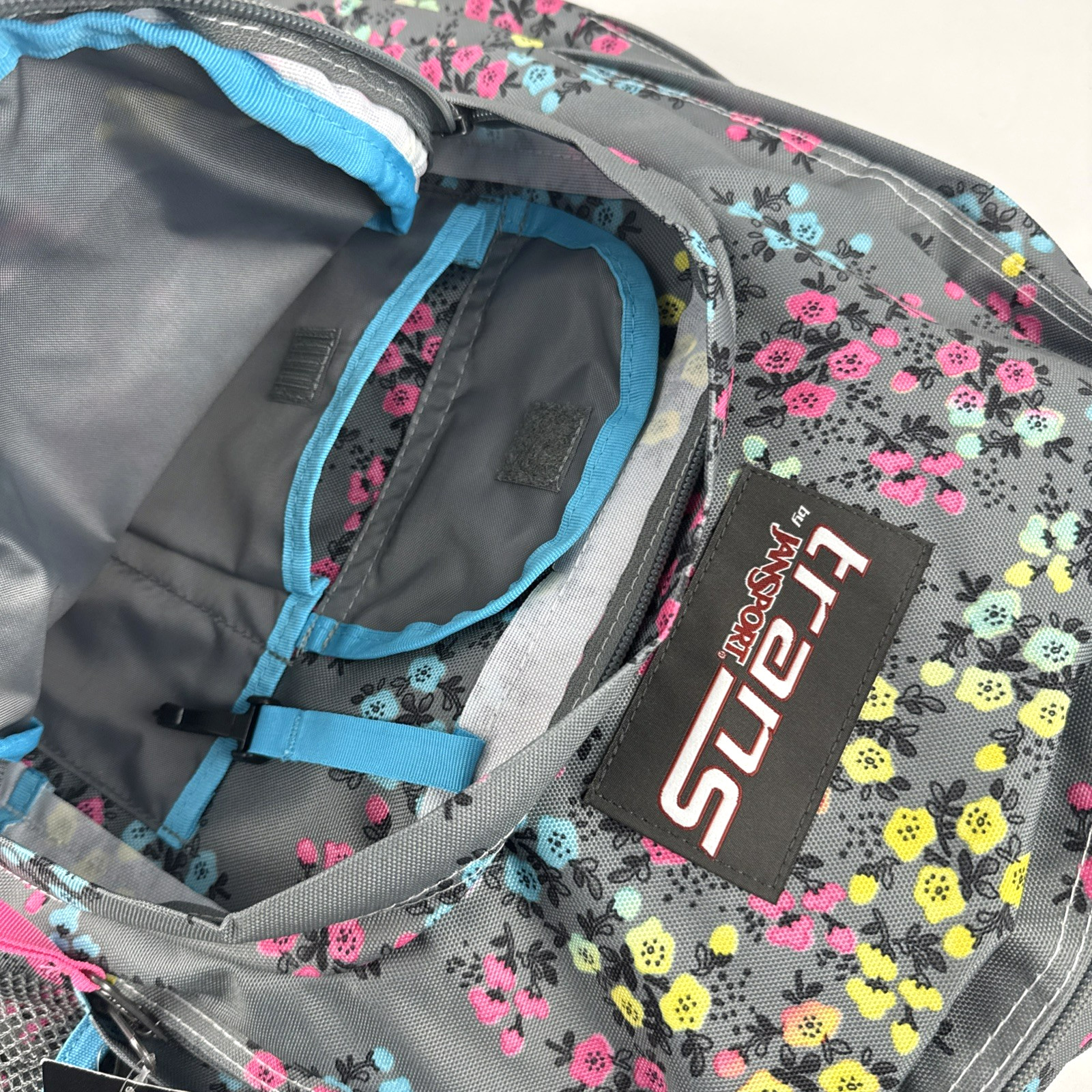NEW JanSport Trans TM60 Gray Floral Laptop Backpack Bottle Holder 36L FREE SHIP