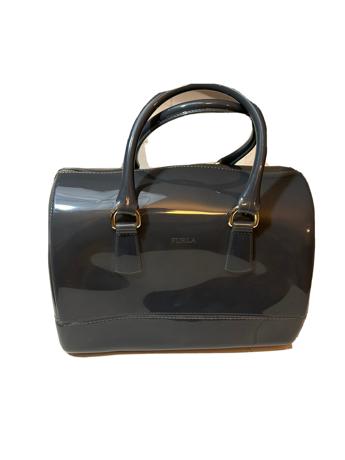 FURLA Candy Bag Handbag Gray Preowned