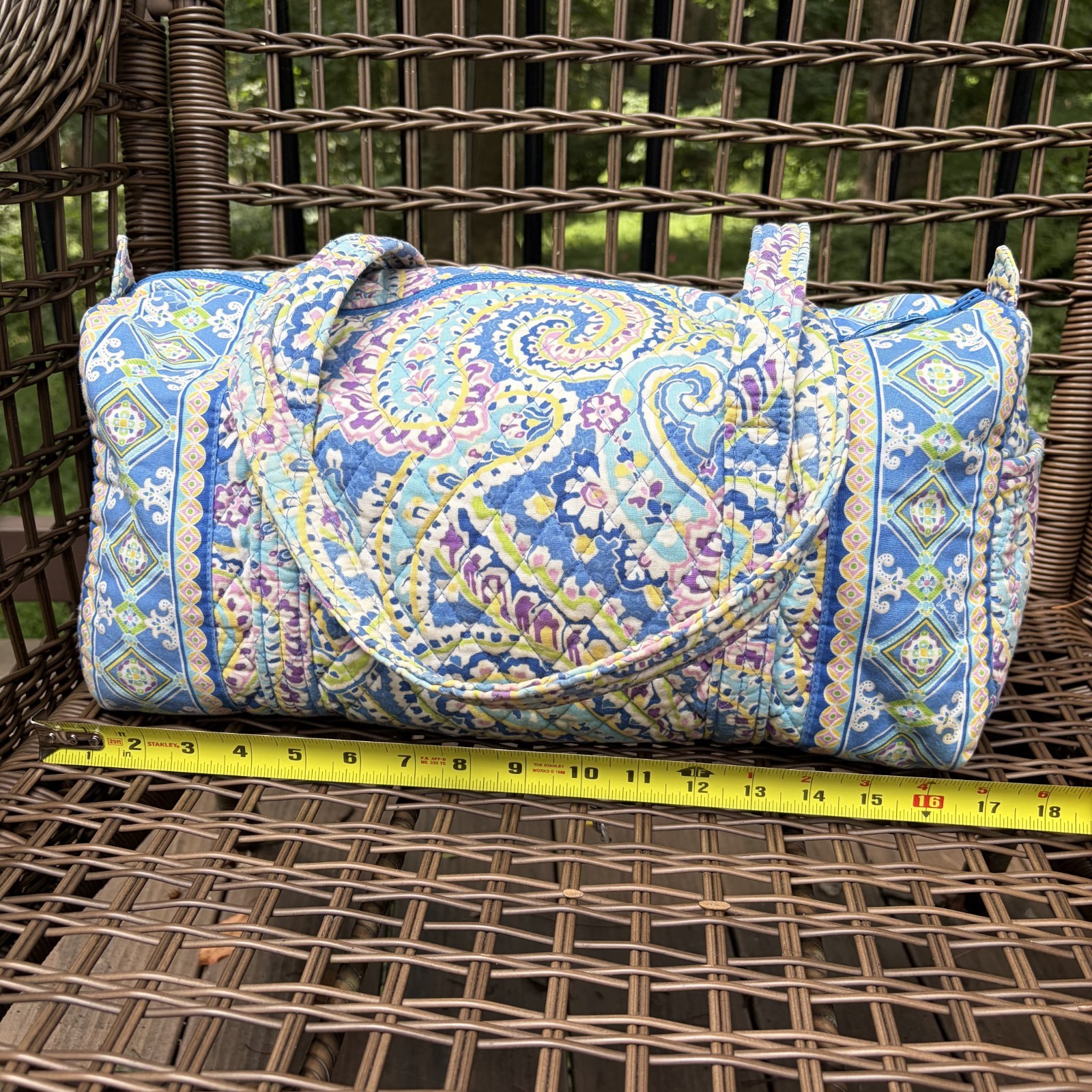 Vera Bradley Capri Blue Small Duffel Bag EUC From 2007 No Visible Flaws