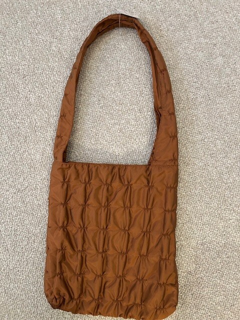 Mycra PAC One Gold Cognac Shoulder Tote Bag Purse NWT quilted lightweight