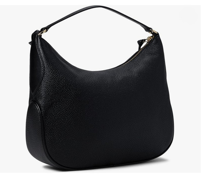 NEW MICHAEL KORS KELSEY Medium Hobo Leather Convertible Shoulder Crossbody Black