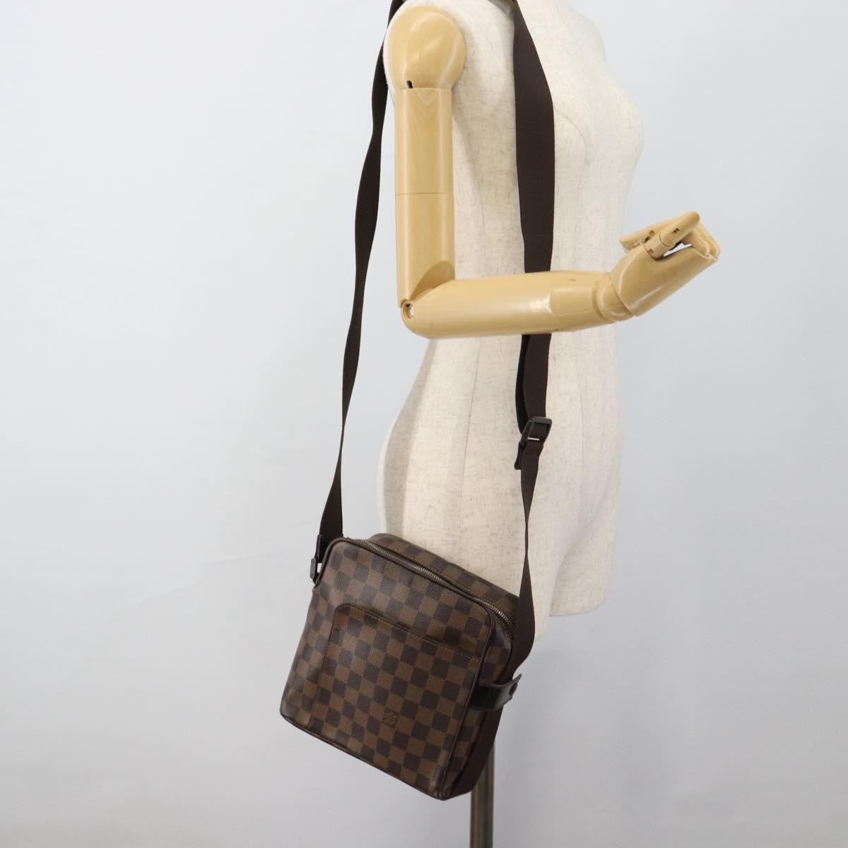 LOUIS VUITTON Damier Ebene Olaf PM Shoulder Bag N41442 LV Auth ka4840