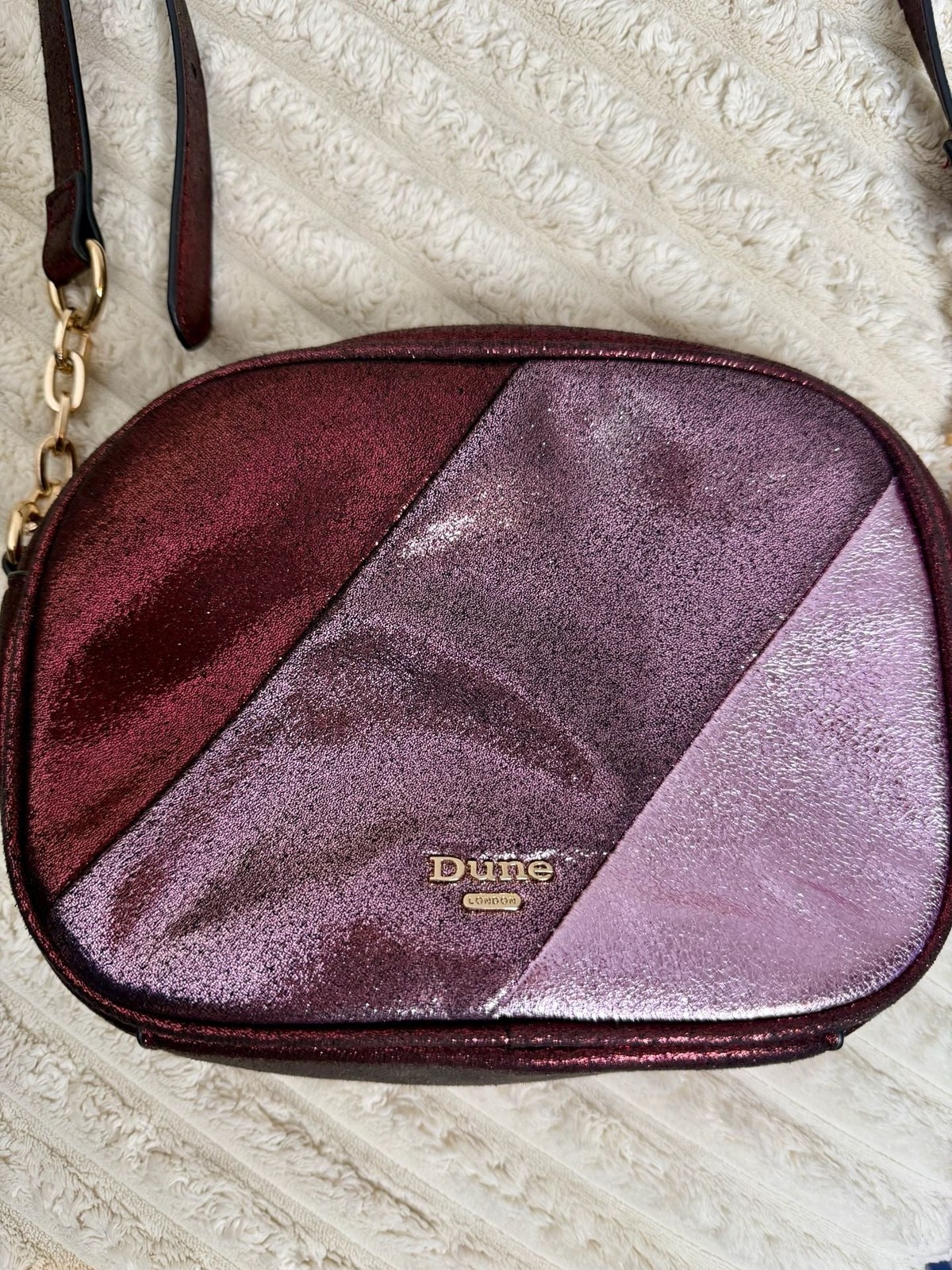 Dune London 30th Anniversary Metallic Glitter Color-Block Crossbody Bag